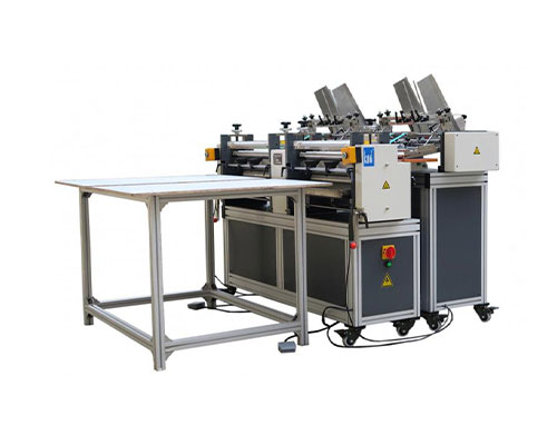Semi-auto Double feeder gluing machine